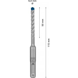 BOSCH Wiertła udarowe EXPERT SDS plus-7X 6 x 50 x 115 mm 2608900071