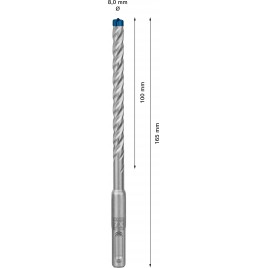 BOSCH Wiertła udarowe EXPERT SDS plus-7X 8 x 100 x 165 mm 2608900088