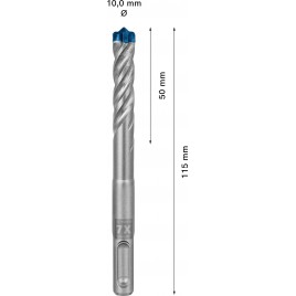 BOSCH Wiertło udarowe EXPERT SDS plus-7X 10 x 50 x 115 mm 2608900096