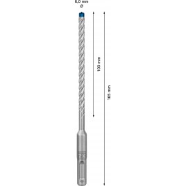 BOSCH Wiertło udarowe EXPERT SDS plus-7X 6 x 100 x 165 mm, 10 szt. 2608900160