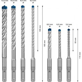 BOSCH Zestaw wierteł udarowych EXPERT SDS plus-7X 5/6/6/8/8/10/12-mm 7 szt. 2608900195