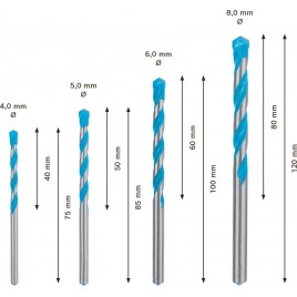 BOSCH Zestaw wierteł EXPERT MultiConstruction CYL-9 4/5/6/8 mm, 4 części 2608900645