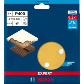 BOSCH Papier ścierny EXPERT C470 z 6 otworami, 150 mm, G 400, 5 szt. 2608900821