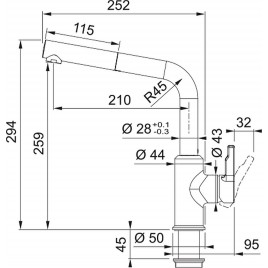 Franke Urban pull-out Bateria kuchenna, Chrom115.0595.083