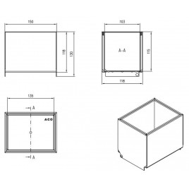 ACO Self Element rewizyjny 0,15 m ze stali nierdzewnej, wysokość 105 mm 415845