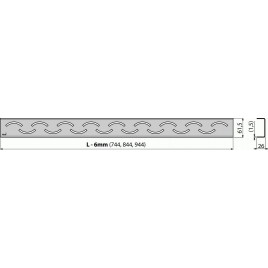 ALCAPLAST ROUTE Ruszt do odwodnienia liniowego 950mm, stal nierdzewna SMILE-950L OTWIERANE