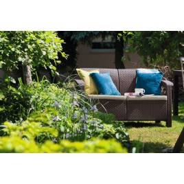 ALLIBERT CORFU LOVE SEAT Sofa 2 osobowa, 128 x 70 x 79cm, brązowy/beżowy 17197359