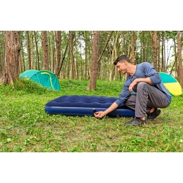 BESTWAY Air Bed Queen Materac dmuchany z pompką ręczną, 203 x 152 x 22 cm 67374