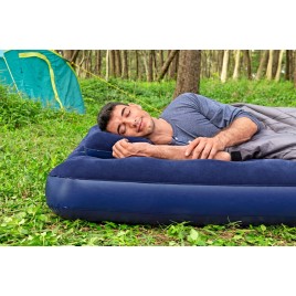 BESTWAY Air Bed Queen Materac dmuchany z pompką ręczną, 203 x 152 x 22 cm 67374