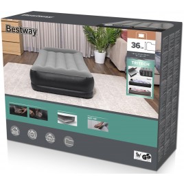 BESTWAY TriTech Twin Materac dmuchany z wbudowaną pompką, 191 x 97 x 36 cm 67723