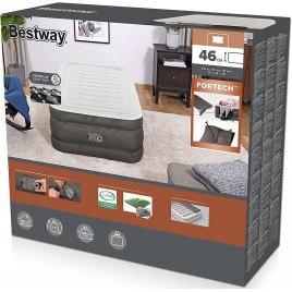 BESTWAY Fortech Twin Dmuchany materac z wbudowaną pompką, 191 x 97 x 46 cm 69048