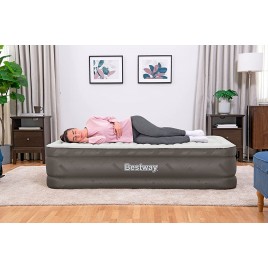 BESTWAY Fortech Twin Dmuchany materac z wbudowaną pompką, 191 x 97 x 46 cm 69048