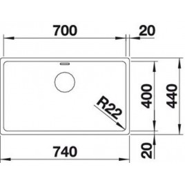 OUTLET BLANCO Andano 700-IF zlewozmywak bez korka automatycznego ­ 522969