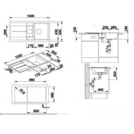 OUTLET BLANCO METRA 6 S Silgranit® zlewozmywak z korkiem automat. kolor: kawa 515045