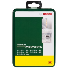 BOSCH 19-częściowy zestaw wierteł do metalu HSS-TiN 2607019437