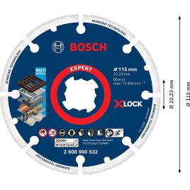 BOSCH Tarcza tnąca EXPERT Diamond Metal Wheel X-LOCK 115 x 22,23 mm 2608900532