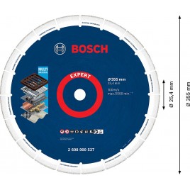 BOSCH Duża tarcza tnąca EXPERT Diamond Metal Wheel, 355 x 25,4 mm 2608900537