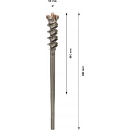 BOSCH Wiertło PRO SDS max-9 Break Through Drill Bit, 55 x 450 x 600 1618596457