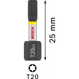 BOSCH Bit PRO Torx Impact, T20, 25 mm, z okienkiem, 10 × 25 szt. 2607002805