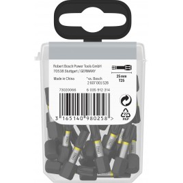 BOSCH Bit PRO Torx Impact, T25, 25 mm, z okienkiem, 10 × 25 szt. 2607002806