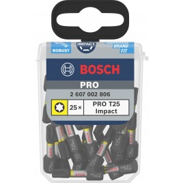 BOSCH Bit PRO Torx Impact, T25, 25 mm, z okienkiem, 10 × 25 szt. 2607002806