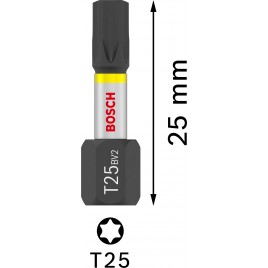 BOSCH Bit PRO Torx Impact, T25, 25 mm, z okienkiem, 10 × 25 szt. 2607002806