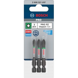 BOSCH Bity PRO PZ Impact, PZ1, PZ2, PZ3, 55 mm, 3 szt. 2608521U57