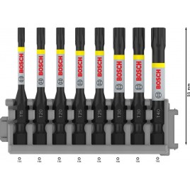 BOSCH Bit PRO Torx Impact, T15, T20(2x), T25(2x), T30(2x), T40, 55 mm, 8 szt. 2608522329