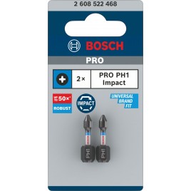 BOSCH Bit PRO Phillips Impact, PH1, 25 mm, 2 szt. 2608522468