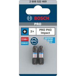 BOSCH Bit PRO Phillips Impact, PH3, 25 mm, 2 szt. 2608522469