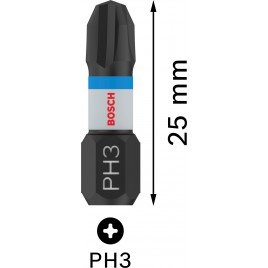 BOSCH Bit PRO Phillips Impact, PH3, 25 mm, 2 szt. 2608522469