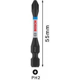 BOSCH Bit PRO Phillips Impact, PH2, 55 mm, 2 szt. 2608522520