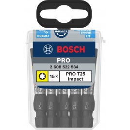 BOSCH Bit PRO Torx Impact, T25, 55 mm, 15 szt. 2608522534