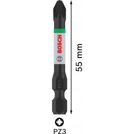 BOSCH Bit PRO Pozidriv Impact, PZ3, 55 mm, 2 szt. 2608522545