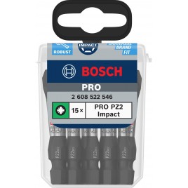 BOSCH Bit PRO Pozidriv Impact, PZ2, 55 mm, 15 szt. 2608522546