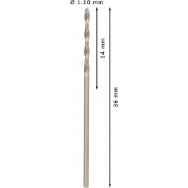 BOSCH Wiertło PRO Metal HSS-G, długość standardowa, 1,1 × 14 × 36 mm, 10 szt. 2608585467