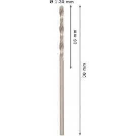 BOSCH Wiertło PRO Metal HSS-G, długość standardowa, 1,3 × 16 × 38 mm, 10 szt. 2608585469