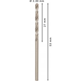 BOSCH Wiertło PRO Metal HSS-G, długość standardowa, 2,3 × 27 × 53 mm, 10 szt. 2608585476