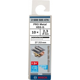 BOSCH Wiertło PRO Metal HSS-G, długość standardowa, 2,3 × 27 × 53 mm, 10 szt. 2608585476