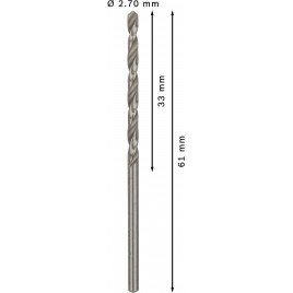 BOSCH Wiertło PRO Metal HSS-G, długość standardowa, 2,7 × 33 × 61 mm, 10 szt. 2608585479