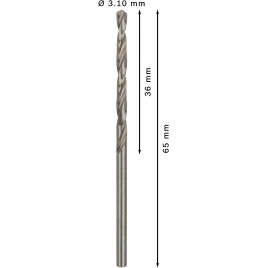 BOSCH Wiertło PRO Metal HSS-G, długość standardowa, 3,1 × 36 × 65 mm, 10 szt. 2608585481