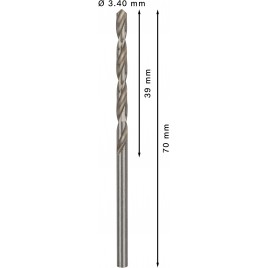 BOSCH Wiertło PRO Metal HSS-G, długość standardowa, 3,4 × 39 × 70 mm, 10 szt. 2608585482