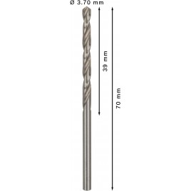 BOSCH Wiertło PRO Metal HSS-G, długość standardowa, 3,7 × 39 × 70 mm, 10 szt. 2608585483