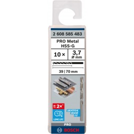 BOSCH Wiertło PRO Metal HSS-G, długość standardowa, 3,7 × 39 × 70 mm, 10 szt. 2608585483