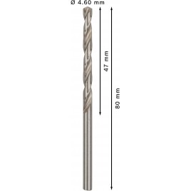 BOSCH Wiertło PRO Metal HSS-G, długość standardowa, 4,6 × 47 × 80 mm, 10 szt. 2608585488