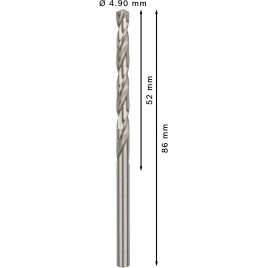 BOSCH Wiertło PRO Metal HSS-G, długość standardowa, 4,9 × 52 × 86 mm, 10 szt. 2608585490