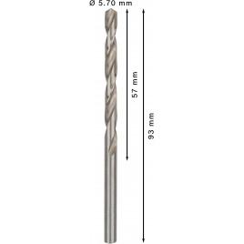 BOSCH Wiertło PRO Metal HSS-G, długość standardowa, 5,7 × 57 × 93 mm, 10 szt. 2608585495