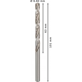 BOSCH Wiertło PRO Metal HSS-G, długość standardowa, 6,6 × 63 × 101 mm, 10 szt. 2608585499