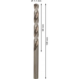 BOSCH Wiertło PRO Metal HSS-G, długość standardowa, 7,1 × 69 × 109 mm, 10 szt. 2608585501