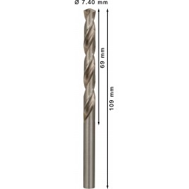 BOSCH Wiertło PRO Metal HSS-G, długość standardowa, 7,4 × 69 × 109 mm, 5 szt. 2608585503